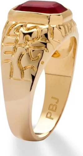 Vista 2 de PalmBeach - Anillo para hombre, chapado en oro amarillo, talla 8 a 16