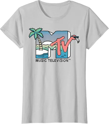 Vista 21 de MTV Camiseta con logotipo de flamenco de Beach Island Blanco