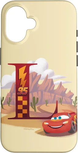 Vista 32 de Disney & Pixar - Carcasa para iPhone 17, diseño de letra L con monograma de letras L Lightning McQueen