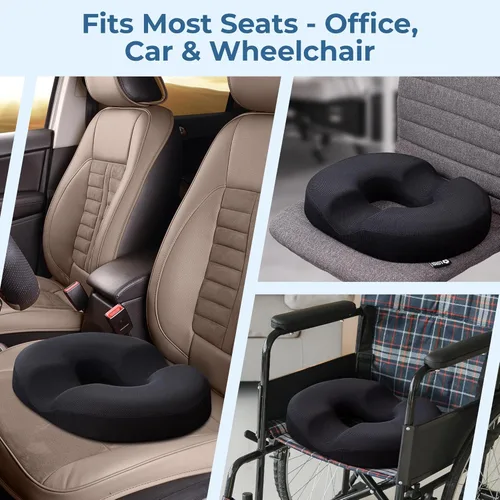 Vista 4 de 5 STARS UNITED Cojín para coxis para hemorroides, cojín grande para aliviar el dolor, coxis, próstata, ciática, suelo pélvico, úlceras por presión