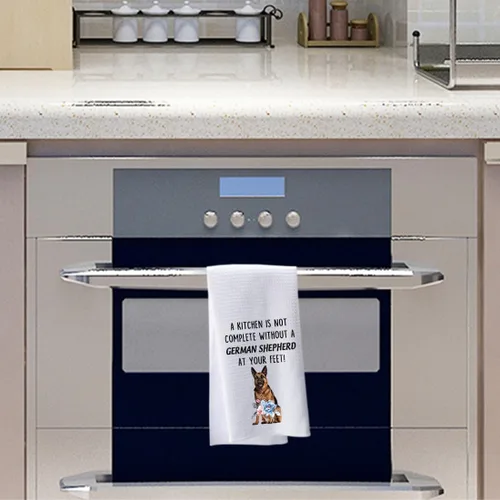 Vista 5 de PWHAOO Toalla de cocina de pastor alemán, A Kitchen Is Not Complete Without A Kitchen Towel - Toalla de cocina de pastor alemán, regalo para amantes