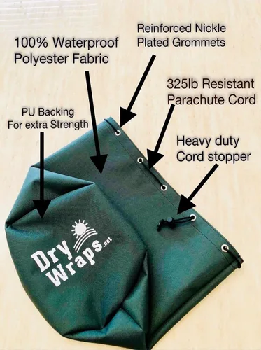 Vista 4 de Cubierta impermeable para recortadora - DRYWRAPS (paquete de 3) - Bordeadora, sierra de poste, para STIHL Echo Husqvarna (naranja)