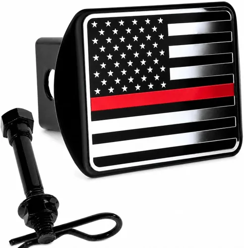 Vista 13 de Tapón de enganche de bandera negra estadounidense de 2 pulgadas Resistente a la intemperie, apto para lavado de coches, se adapta a receptor de 2
