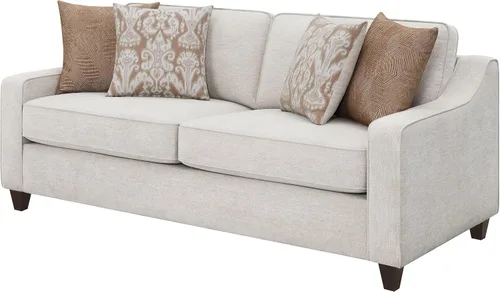 Vista 5 de Coaster Home Furnishings Christine - Sofá fijo tapizado con brazos inclinados con asiento en caja y patas marrones cónicas - Transición - Sala