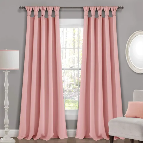 Vista 15 de EcoDrapes Paneles de cortina macizos con pestañas trenzadas para casa de lujo (rosa bebé, 52 pulgadas de ancho por 63 pulgadas de largo, 1 panel)