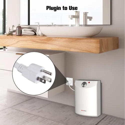 Vista 5 de Thermoflow Calentador de agua eléctrico con mini tanque, 4.0 galones, 120 V, con cable, para debajo del fregadero, pequeño calentador de agua