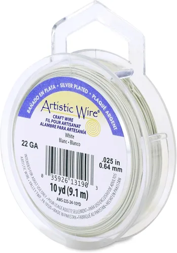 Vista 105 de Artistic Wire, Alambre de cobre de color chapado en plata de calibre 18, resistente al deslustre, amatista, 20 pies