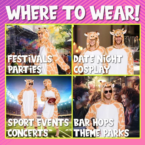 Vista 4 de Funziez! - Disfraz de Halloween para adultos, disfraz de animales y criaturas marinas, mameluco afelpado para cosplay, para mujeres y hombres