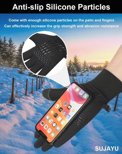 Vista 3 de Guantes de invierno para hombres y mujeres Guantes impermeables para pantalla táctil, correr, ciclismo, conducción y congelador caliente