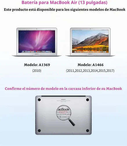 Vista 2 de ASMARK Batería de repuesto para MacBook Air A1466, 13 pulgadas, 2012-2017