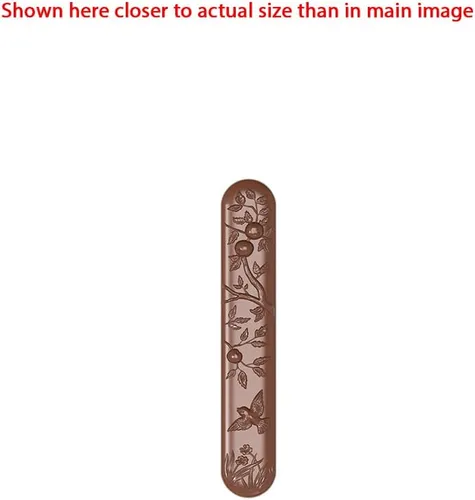 Vista 3 de Chocolate World 1894 Molde de policarbonato transparente para chocolate con 8 cavidades oblongas de diseño natural de 0.827 in x 4.646 in x 0.295 in