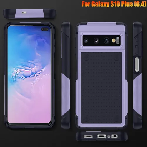 Vista 8 de Funda resistente para Samsung Galaxy S10 Plus/S10+ de 6.4 pulgadas, 4 esquinas con bolsas de aire [protección contra caídas de 12 pies], agarre