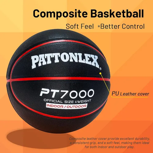 Vista 2 de Basketball Ball – Official Size– Composite Leather Indoor/Outdoor Basketball for Men, Women & Girls, with Pump