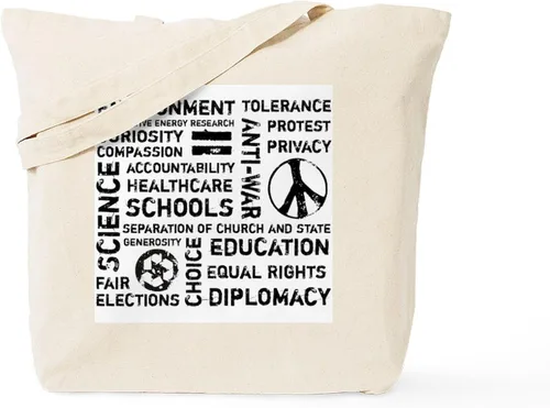Vista 8 de CafePress A Woman's Place Is In The House & Senate, bolsa de lona natural, bolsa de compras reutilizable