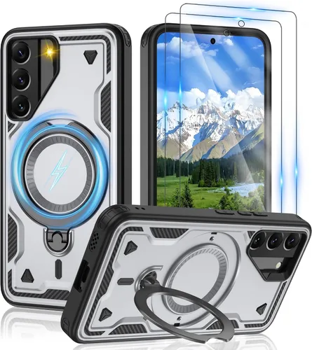 Vista 33 de Gritup fro Funda para Google Pixel 9A, funda protectora magnética de grado militar compatible con Mag-Safe, 2 protectores de pantalla HD, soporte
