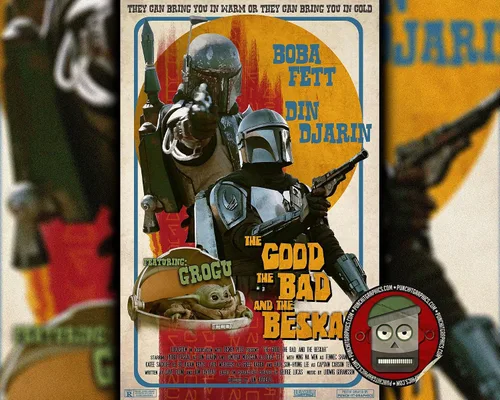 Vista 3 de Star Wars Spaghetti Western Satire"The Good, The Bad and the Beskar" The Mandalorian (11x17)