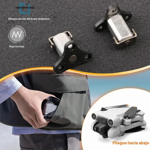 Vista 4 de Reemplazo del eje del brazo delantero para DJI Mini 3 Pro/Mini 3 bisagras de brazo delantero eje de brazo para DJI Mini 3 Pro Drone Accesorios