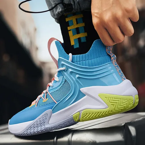 Vista 6 de UrAcon Men's Basketball Shoes, Non Slip and Breathable Outdoor Shoes, Fashionable Training Shoes, Ankle Protection, Professional Sports