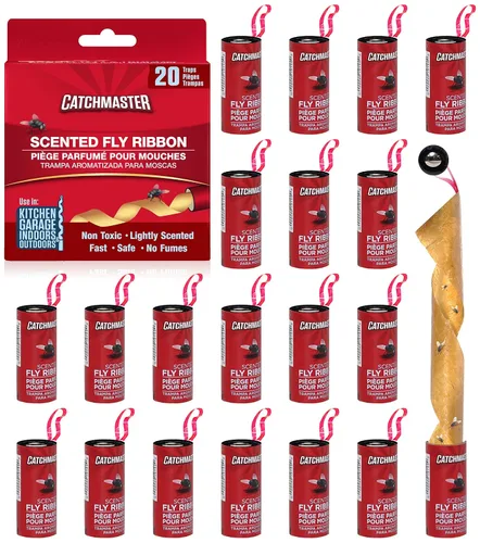 Vista 4 de Catchmaster Paquete de 12 trampas para moscas, paquete de 12 y cinta para moscas, paquete de 20 trampas para insectos y moscas para interiores