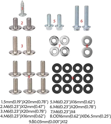 Vista 2 de TDPRO Tornillo de cuerpo de pernos de plástico para CRF70 XR70 Panel de carenado Fenders Seat