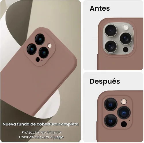 Vista 3 de FireNova Funda diseñada para iPhone 15 Pro, funda de silicona mejorada [protección de cámara] con [2 protectores de pantalla], forro