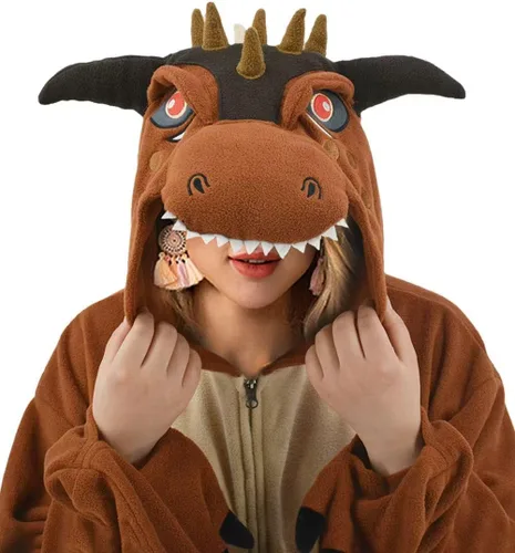 Vista 3 de Adult Carnotaurus Onesie Pajamas Halloween Christmas Costume Cosplay Costume Women Men