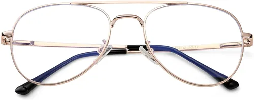 Vista 2 de COASION Blue Light Blocking Glasses for Women Men Full Rim Aviator Screen Filter Eyeglasses Frames Clear Lens