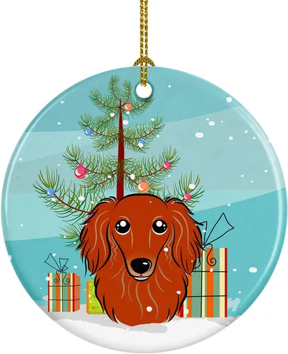 Vista 9 de Caroline's Treasures Adorno de cerámica para árbol de Navidad y Alaskan Malamute para colgar en el árbol de Navidad, para el hogar, Navidad