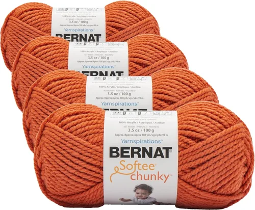 Vista 14 de Ovillo sólido Bernat Softee Chunky, Acrílico, Rojo Berry, Paquete de 1 Berry Red
