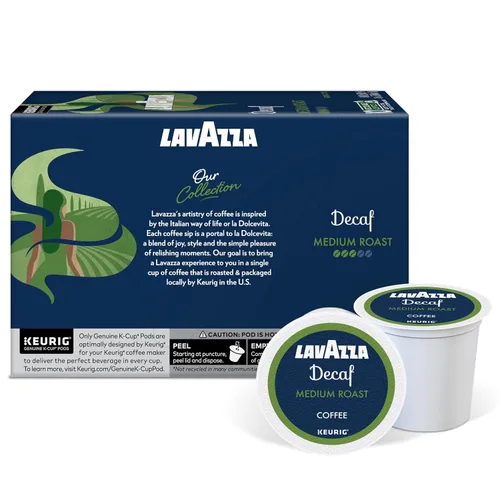Vista 3 de Lavazza Classico - Tazas K de café descafeinado para Keurig Brewer, tostado medio, caja de 10 unidades, sabor rico y con cuerpo que ofrece un aroma