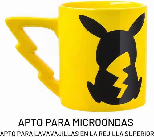 Vista 3 de Silver Buffalo Taza de cerámica con asa esculpida en 3D de Pokémon Pikachu con rayo, 20 onzas (591 ml)