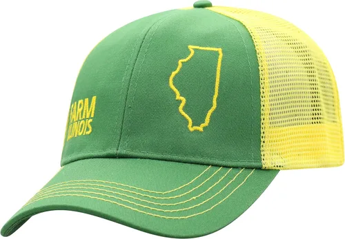 Vista 66 de John Deere Gorra de béisbol con logotipo y malla trasera con contraste, para hombre