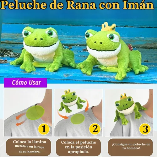 Vista 5 de Peluche de hombro de rana, juguetes de animales de peluche de rana