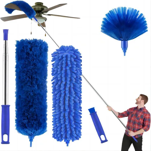 Vista 8 de Buysenton Plumero de microfibra, 8 plumeros con poste de extensión telescópico de 100 pulgadas, plumeros reutilizables y flexibles, plumeros ligeros