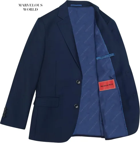 Vista 2 de Marvelous World Boys' Formal Slim fit Suit Set,Adjustable Waist