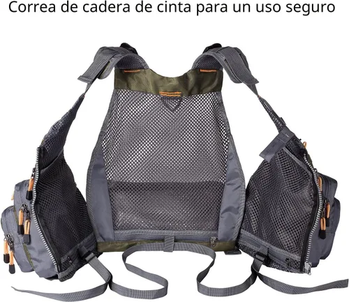 Vista 6 de Bassdash - Chaleco de pesca con mosca de múltiples bolsillos, tamaño ajustable, regalo para hombres y mujeres