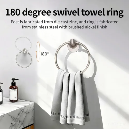 Vista 4 de Formosa Design Hardware - Juego de accesorios de baño (níquel cepillado)