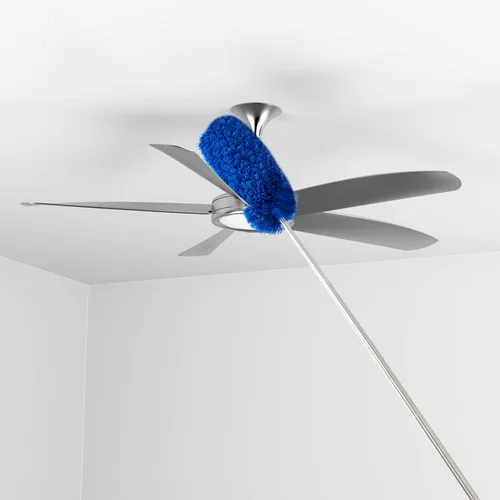 Vista 5 de ZZ LAZYCOTTAGE Plumero de telaraña con poste de extensión, kit de plumero de limpieza lavable con 2 cabezales de plumero, plumero de telaraña