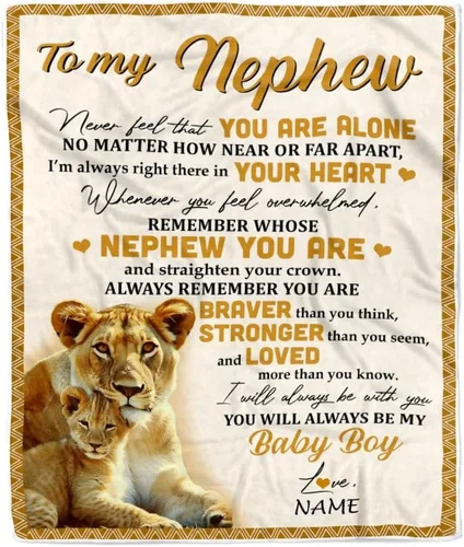 Vista 30 de Manta personalizada con texto en inglés «To My Nephew from Aunt Uncle Auntie I Love You Hugs» (texto en inglés) con texto en inglés «To My Nephew»