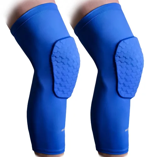 Vista 9 de COOLOMG paquete de 2 (1 par) de rodilleras con almohadillas de EVA para niños y adultos a prueba de golpes para baloncesto, rodilla de manga larga