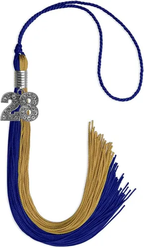 Vista 21 de Endea Graduation Borla de doble color con dije de plata brillante (negro/oro antiguo, 2025)