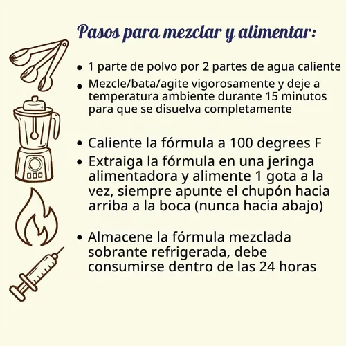 Vista 4 de Sustituto de leche – Fórmula saludable en polvo ideal para ardillas bebés, conejos, zarigüeyas, mapaches 100% instantánea para mezclar proteínas