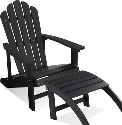 Vista 12 de Silla Adirondack, silla de patio exterior HDPE para todo tipo de clima Azul lago