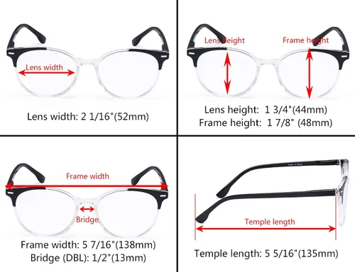 Vista 3 de Paquete de 4 elegantes lentes de lectura de gran tamaño para mujer