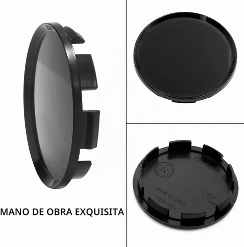 Vista 7 de Tapas cromadas para centro de neumático, 4 piezas de 2.5 pulgadas, Negro