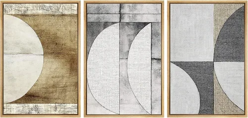 Vista 17 de SIGNWIN Framed Canvas Print Wall Art Set Duotone Pastel Grunge Polygons Abstract Geometric Illustrations Minimalism Modern Art Decorative Boho for