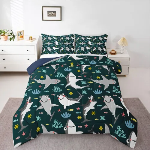 Vista 9 de Juego de edredón espacial para niños, 2 piezas, estampado de cohetes espaciales, tamaño individual, con funda de almohada, relleno de edredón