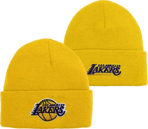 Vista 9 de Outerstuff NBA Kids Youth 8-20 Primary Logo Wordmark Sport Knit Cold Weather Cuffed Beanie Hat Brooklyn Nets