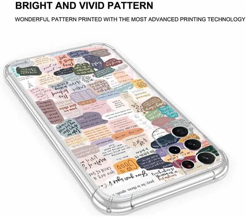 Vista 4 de Funda con versículos bíblicos para Samsung Galaxy S22 Ultra, collage de citas de Jesús cristiano, funda protectora de TPU suave de moda compatible