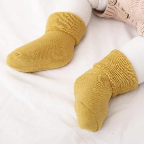 Vista 7 de Ehdching Paquete de 6 calcetines de algodón antideslizantes antideslizantes para bebés y niñas pequeñas